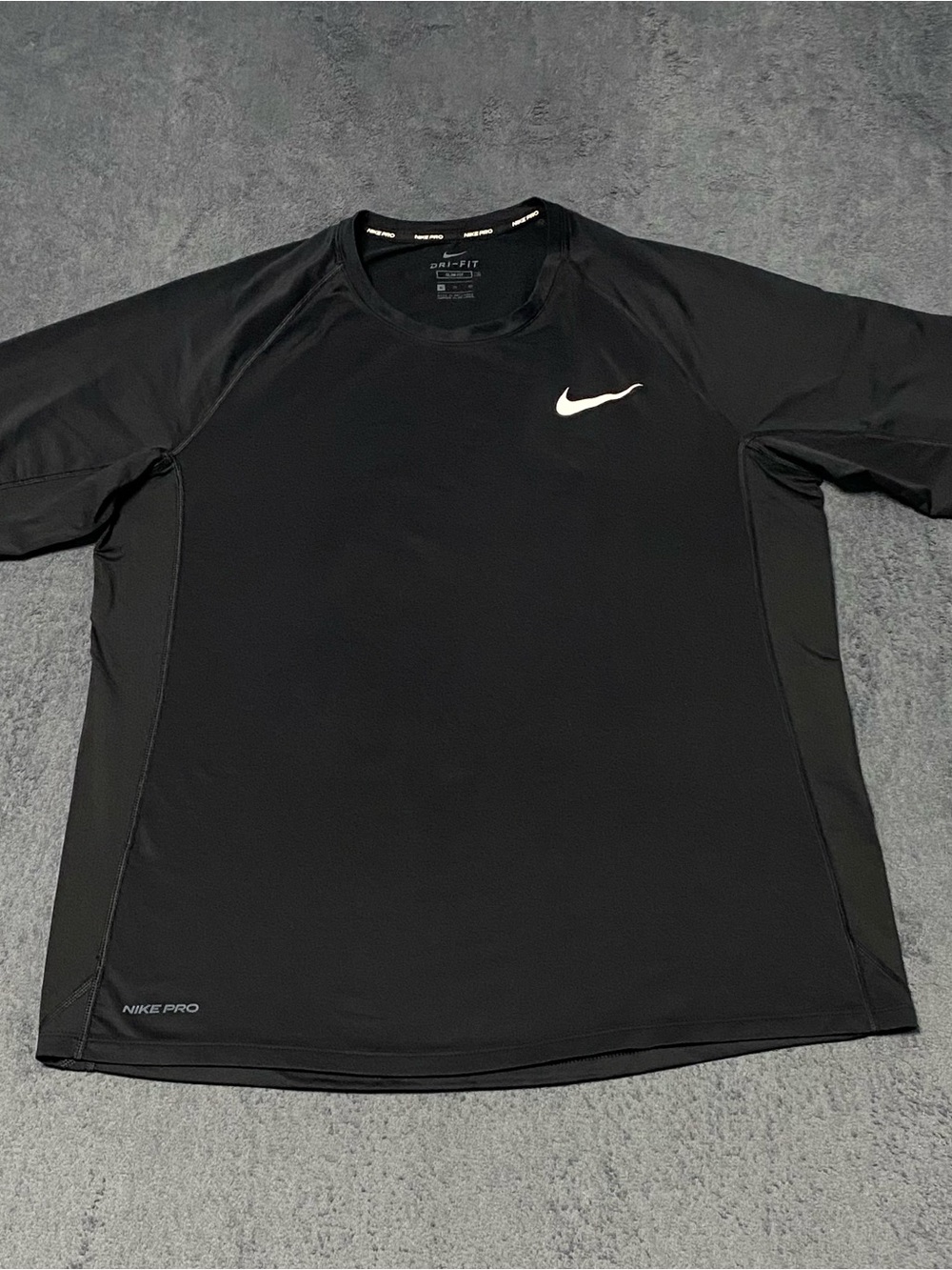 Nike Pro Dri Fit Shirt Mens XL Black Slim Fit Short Sleeve Top BV5633-010 Sporty